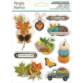 Simple Vintage Country Harvest Layered Stickers