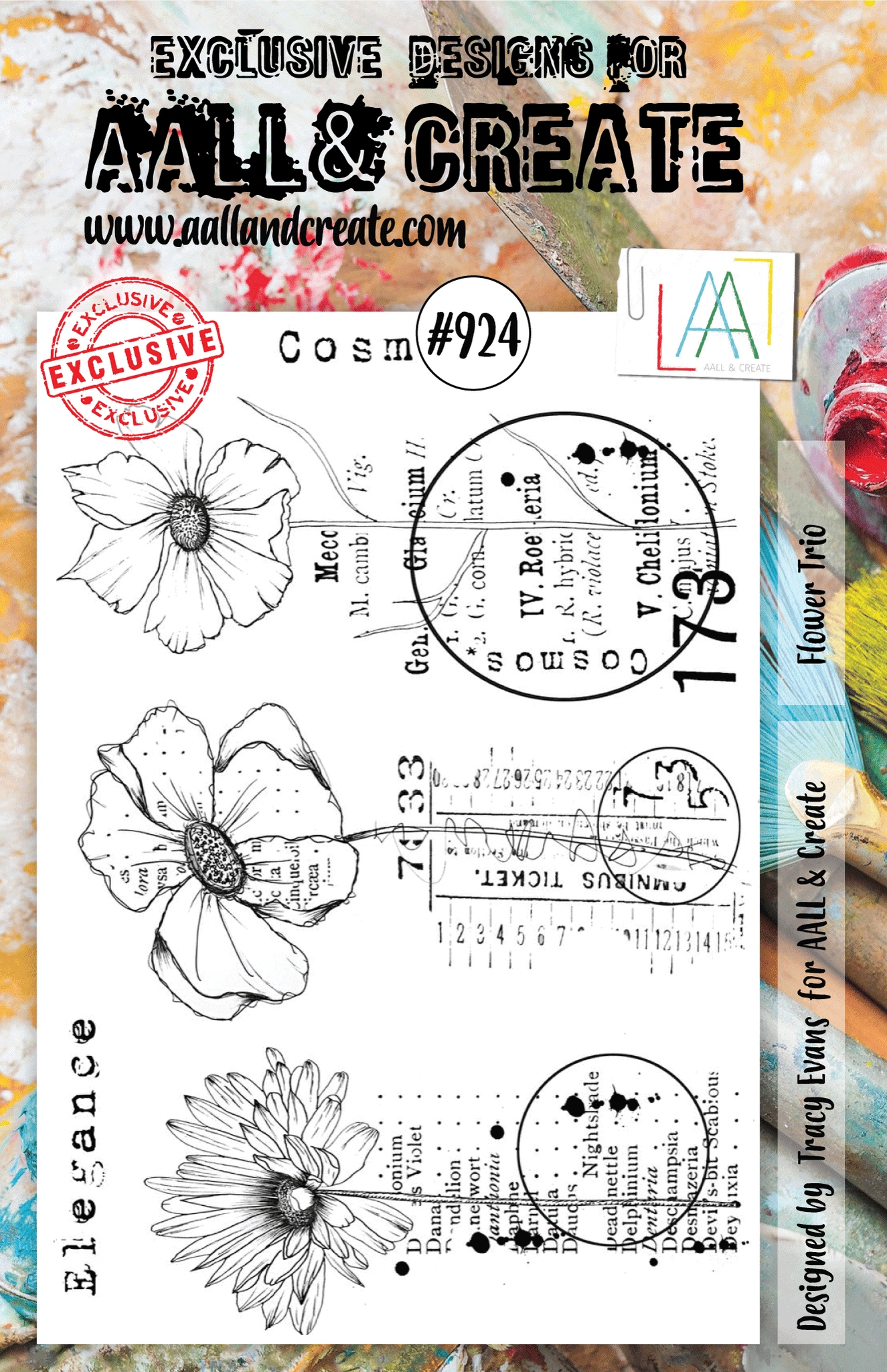 #0924 Flower Trio A5 Stamp Set