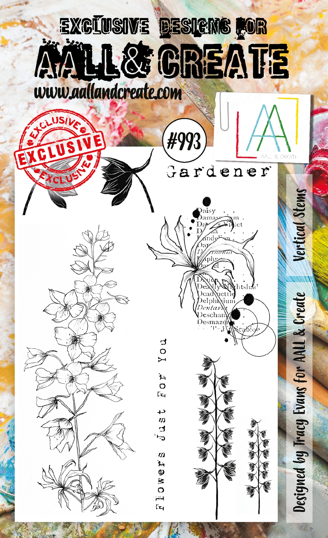 #0993 Vertical Stems A6 Stamp Set