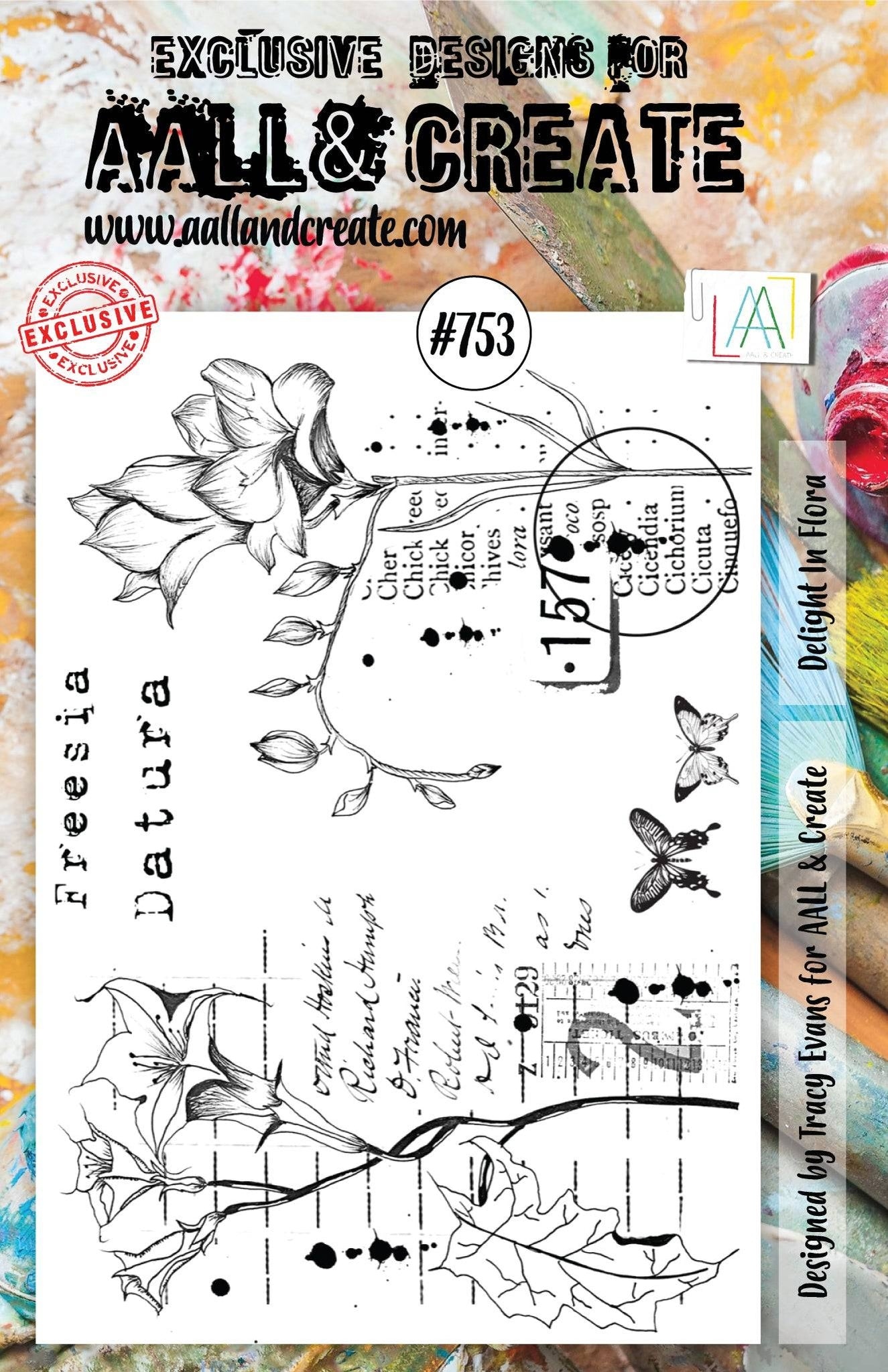 #0753 Delight In Flora A5 Clear Stamp Set