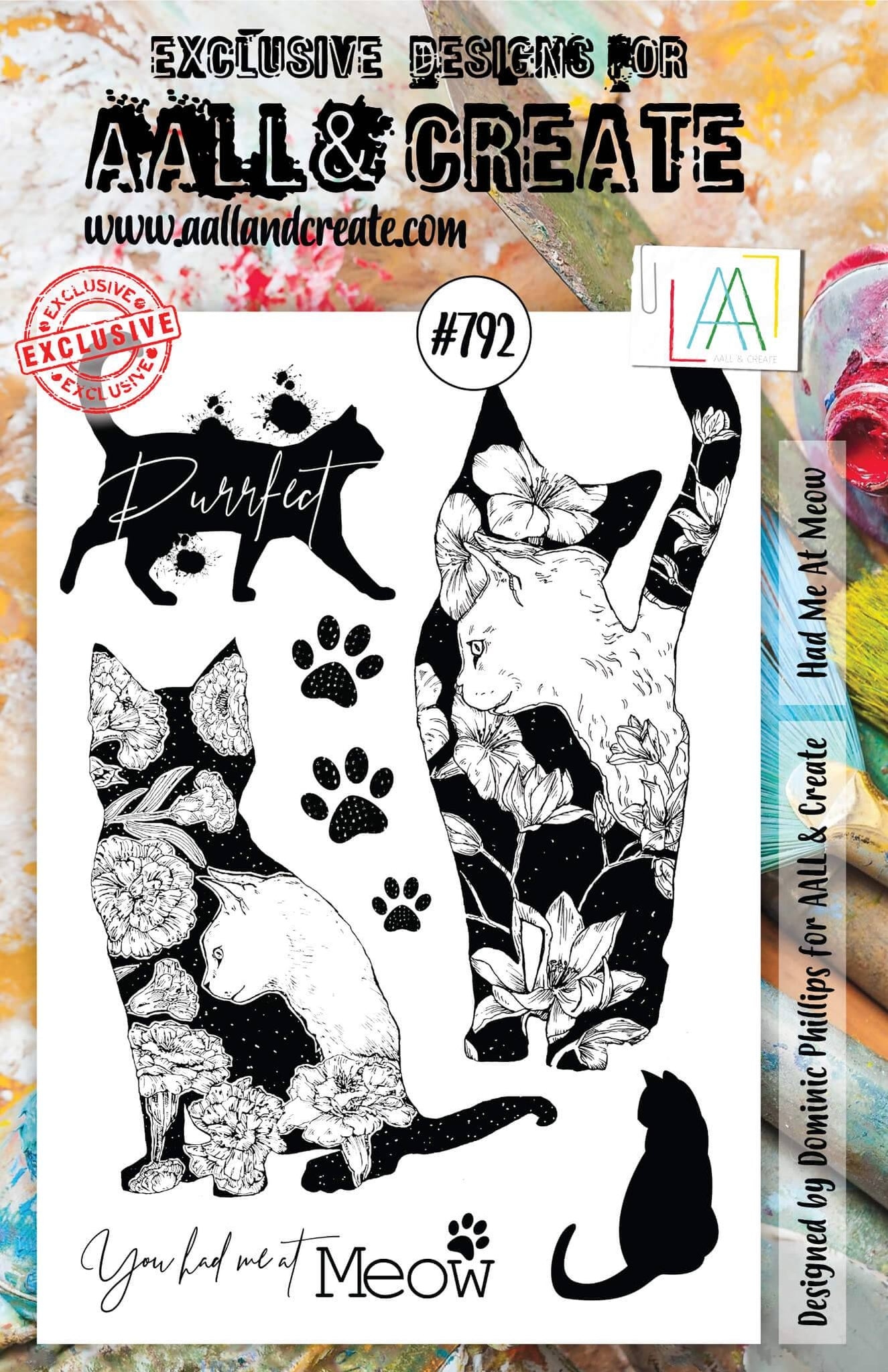 #0792 Had Me At Meow A5 Clear Stamp Set