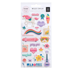 Wild Child girl puffy stickers