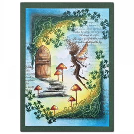 LAV891 Silver Leaves Mini Stamp