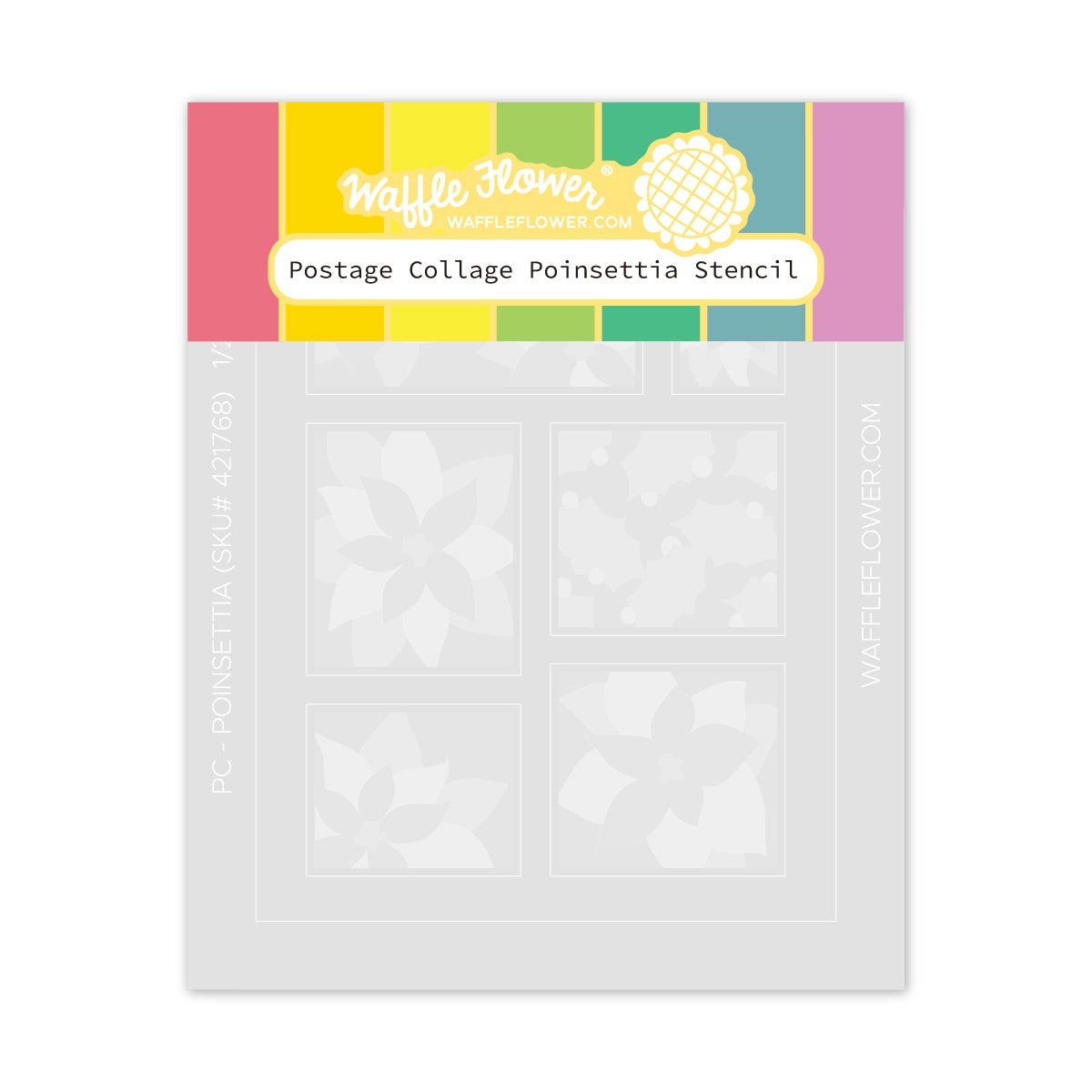 Postage Collage Poinsettia Stencil
