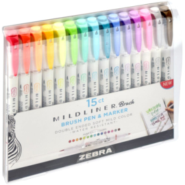 Mildliner Double Ended Brush Pen & Marker Assorted Colors