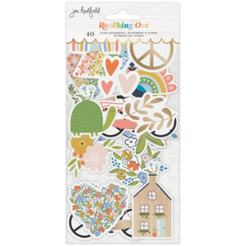 Reaching Out Ephemera Cardstock Die-Cuts Icons Foil Accents