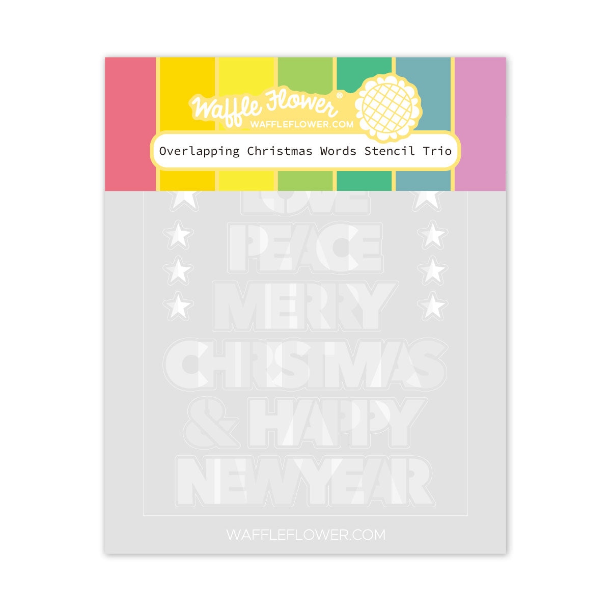 Overlapping Christmas Words Stencil Trio