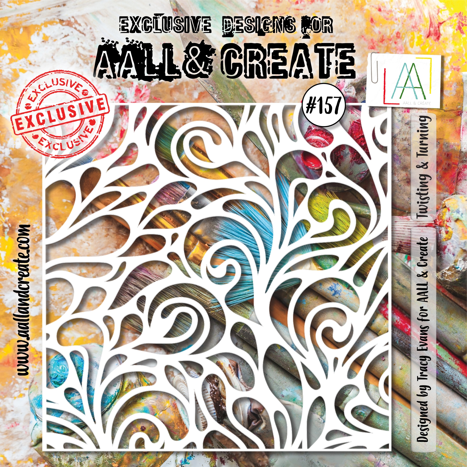 #157 Twisting & Turning 6"x6" Stencil