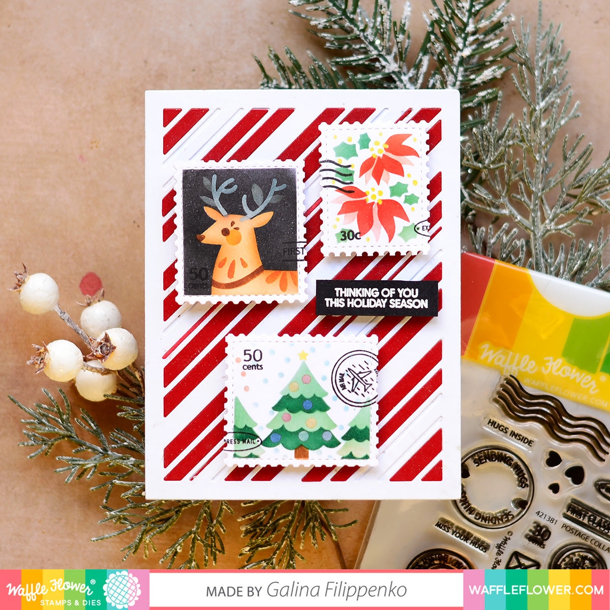 Postage Collage Christmas Stencil