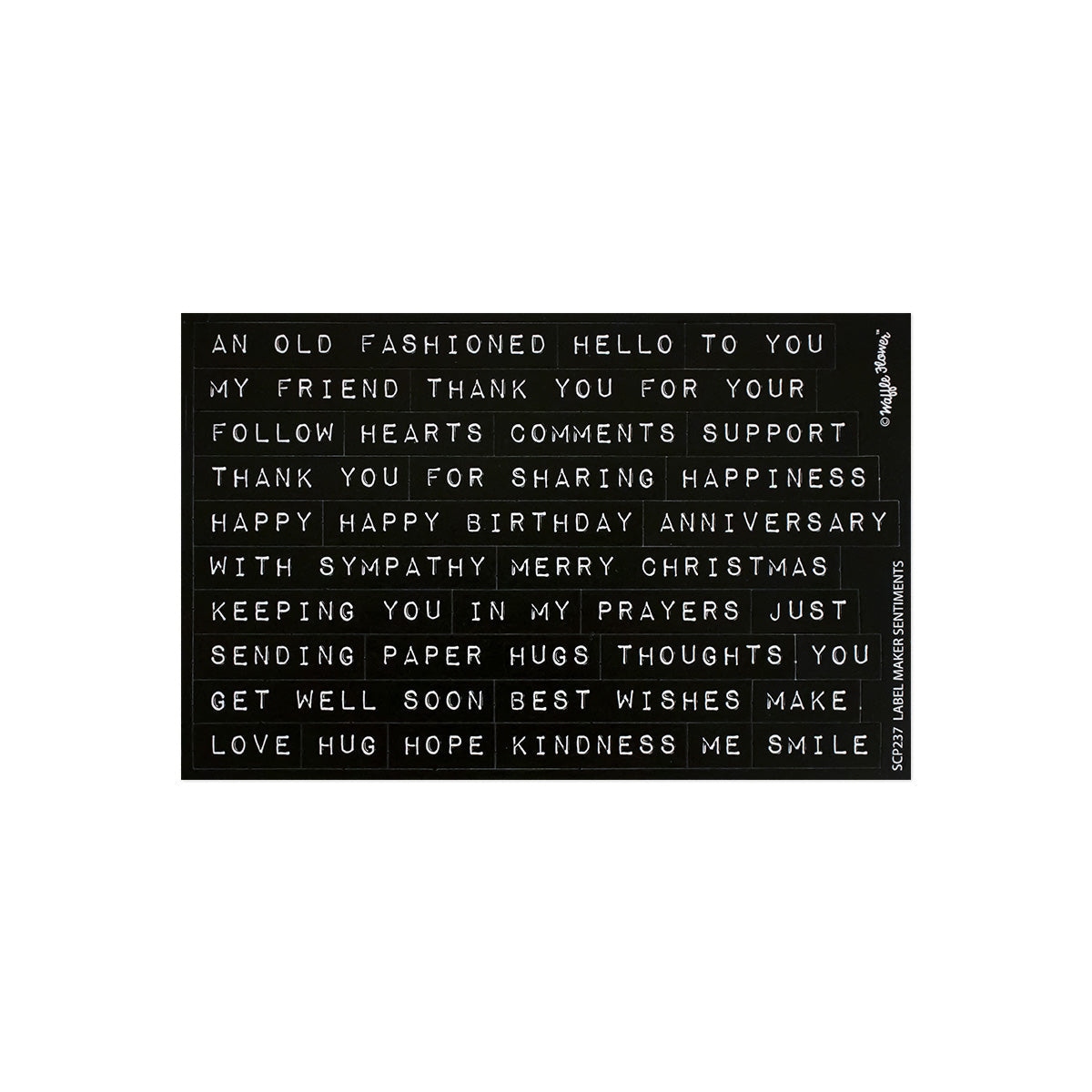 Label Maker Sentiments Diecut - Black