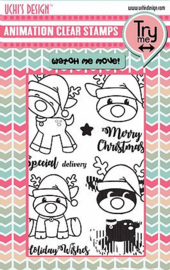 Animation Clear Stamps and Dies Christmas Fun