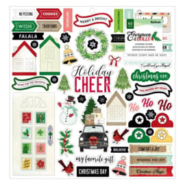 Evergreen & Holly Chipboard Stickers