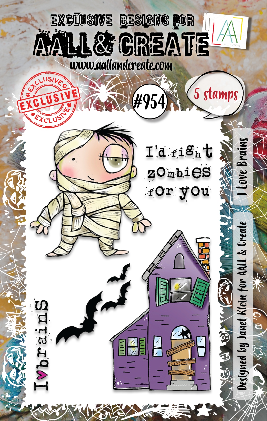 #0954 I Love Brains A7 Stamp Set