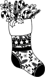 Wooden Stamp Christmas Stocking