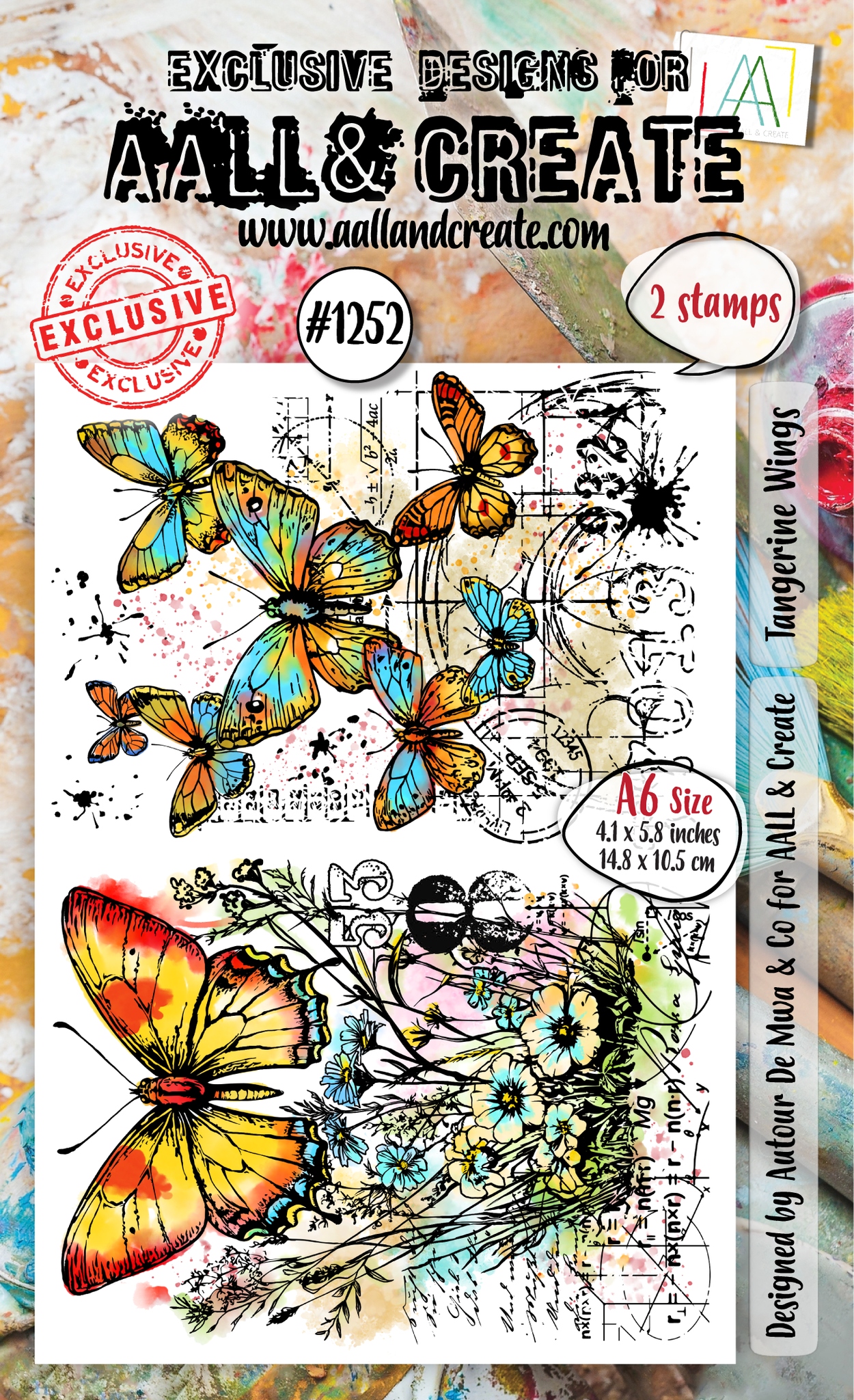 #1252 Tangerine Wings A6 Stamp Set