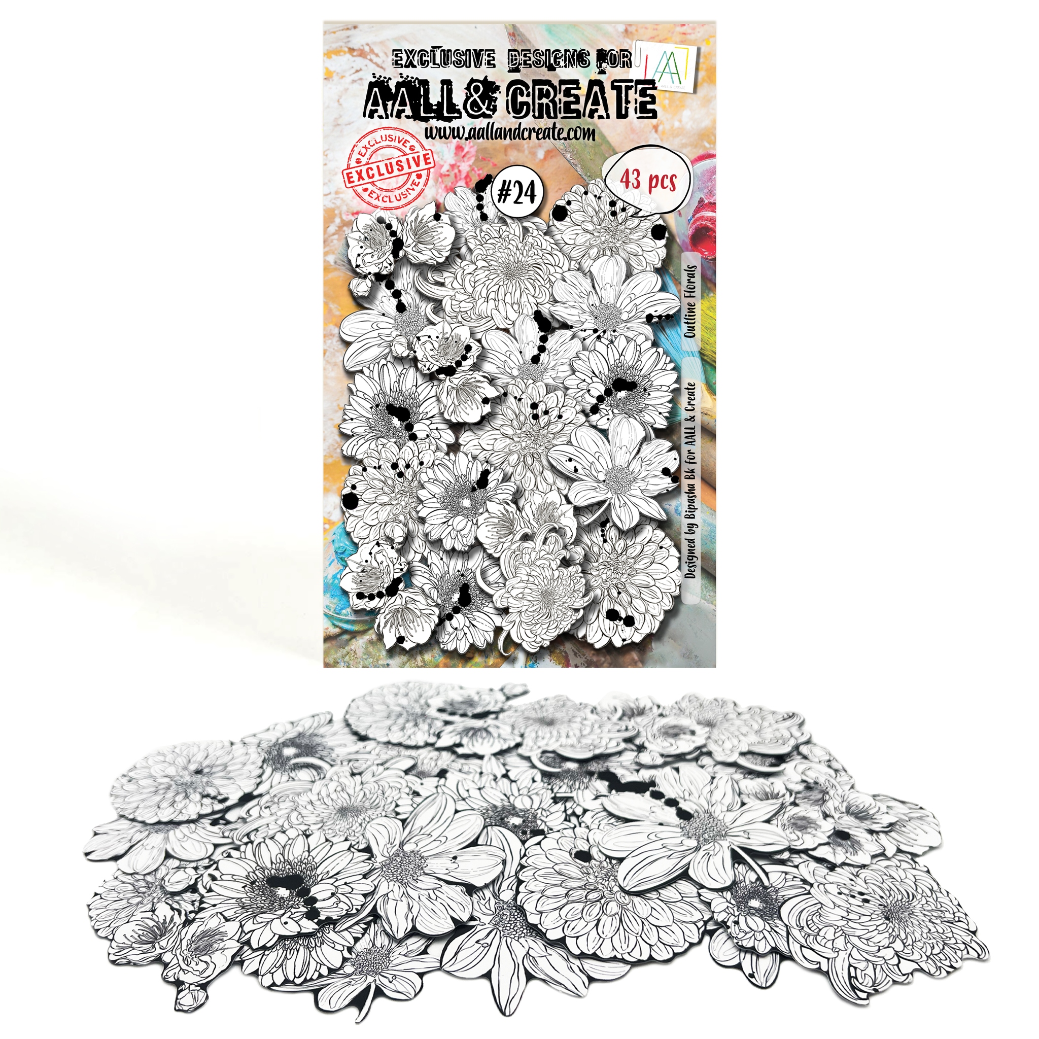 #024 Outline Florals Ephemera Die Cuts