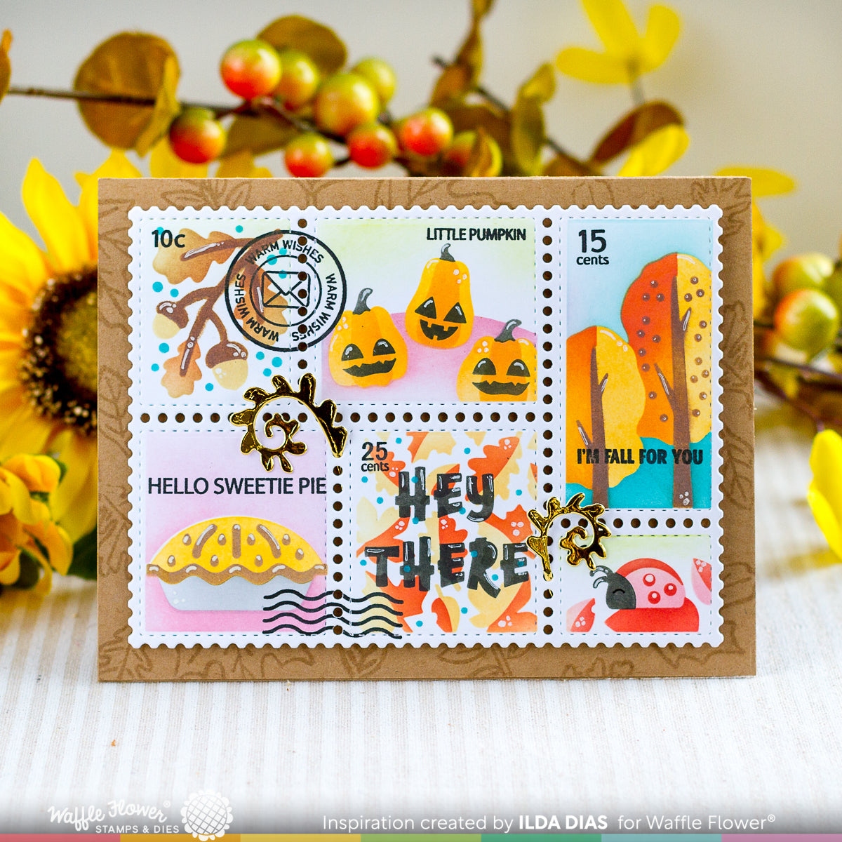 Postage Collage Fall Stencil