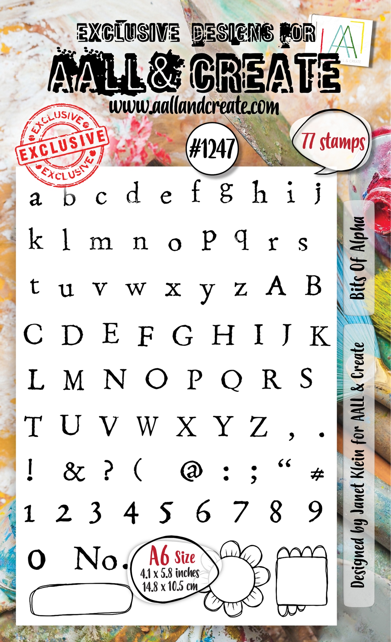 #1247 Bits Of Alpha A6 Stamp Set