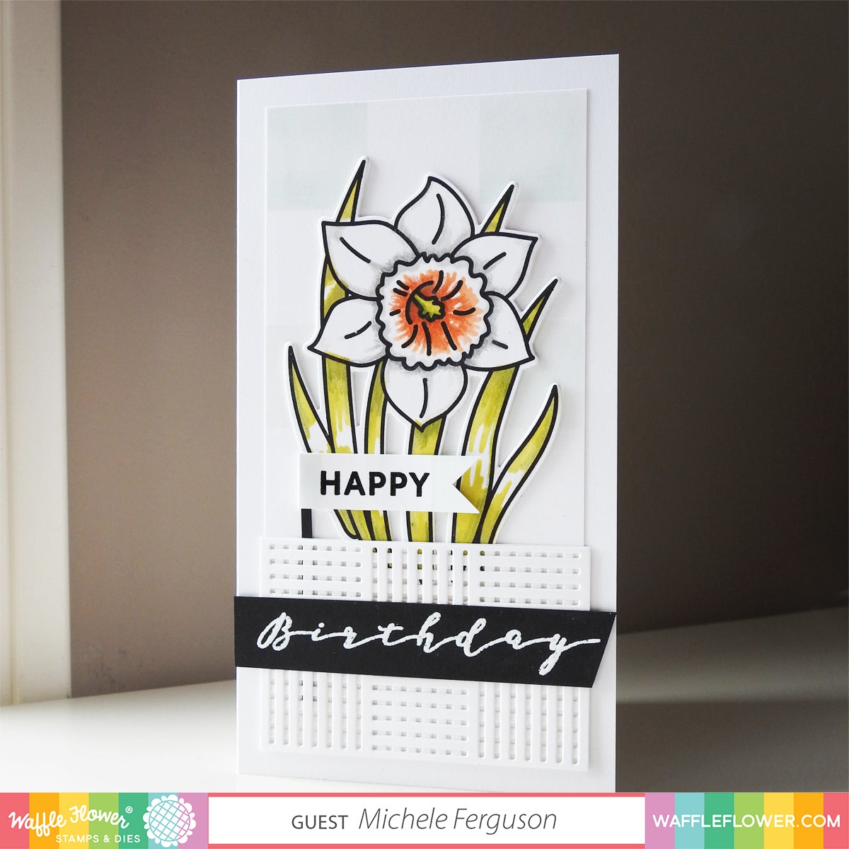 Sketched Daffodil Coloring Stencil