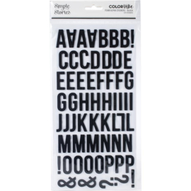 Color Vibe Foam Alpha Stickers 6"X12" Black