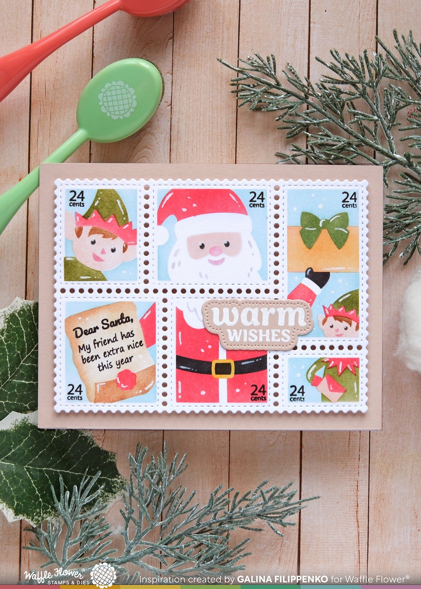 Postage Collage Dear Santa Stencil