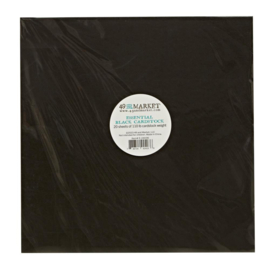 Essential Cardstock Black 12"X12"