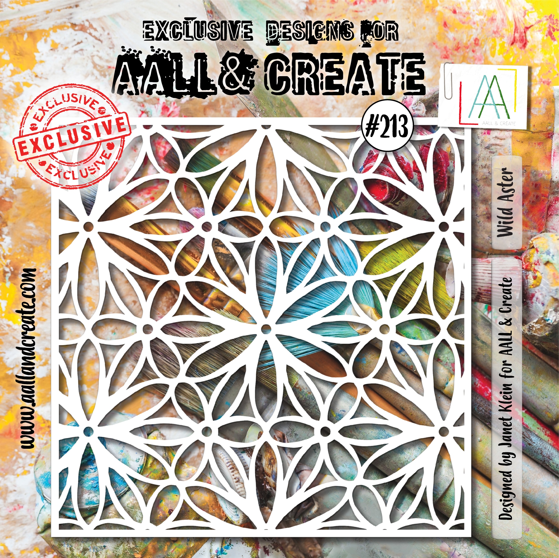 #213 Wild Aster 6"x6" Stencil