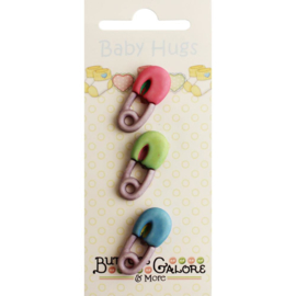 Baby Hugs Buttons Diaper Pins