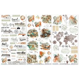 Wanderlust Explorer Rub-On Transfer Set 6"X12"