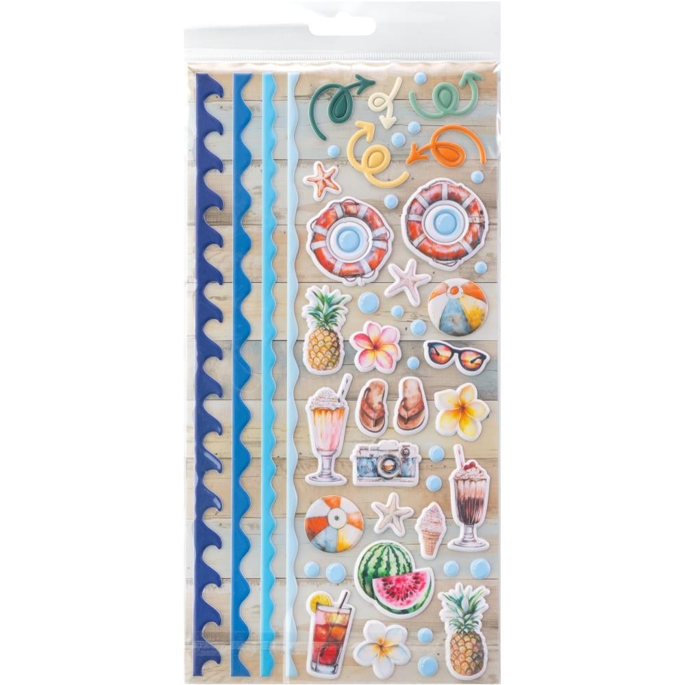 Beach Vibes Puffy Stickers