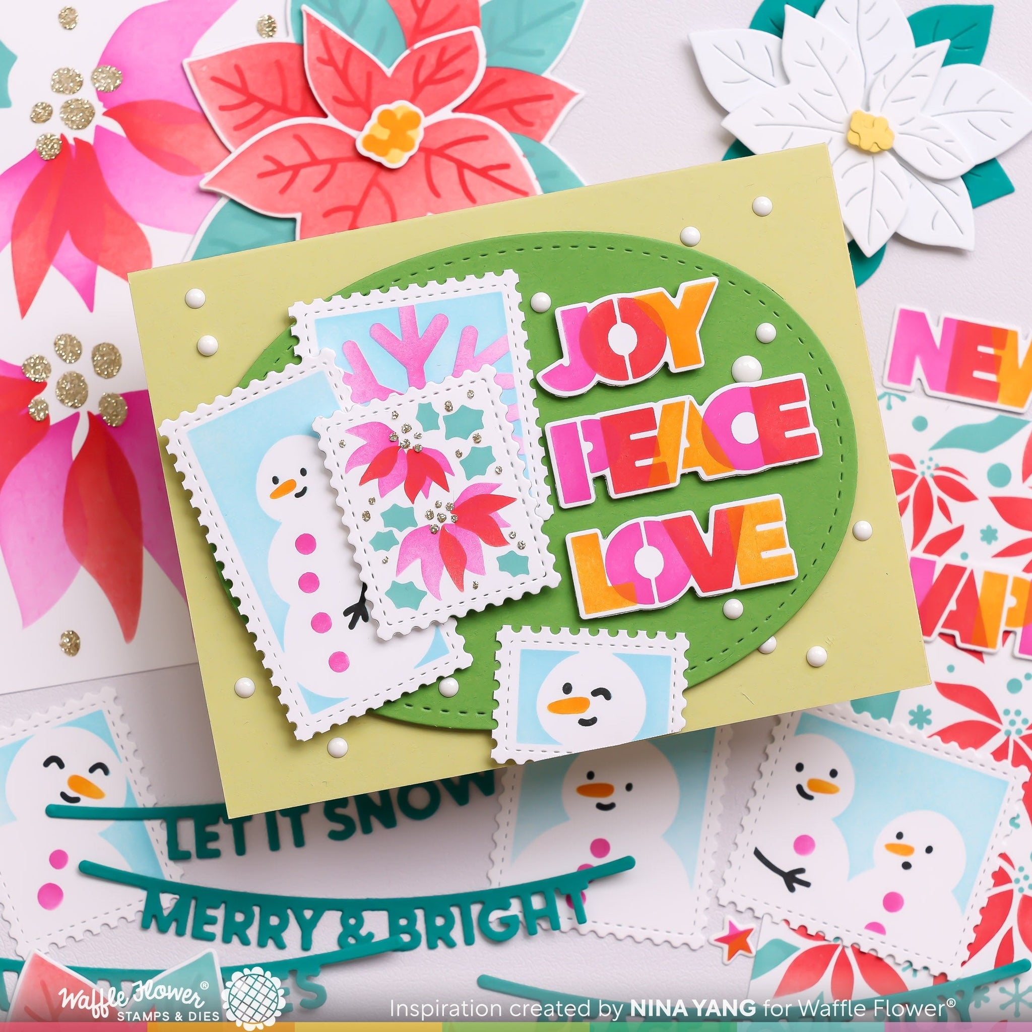 Overlapping Christmas Words Stencil Trio