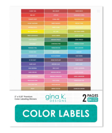 Color Labels for Ink Pads, Ink Cubes and Card Stock