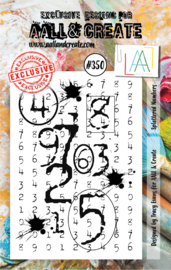 #0350 Splattered Numbers A7 Clear Stamp Set