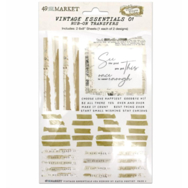 Vintage Essentials 01 Essential Rub-Ons 6"X8"