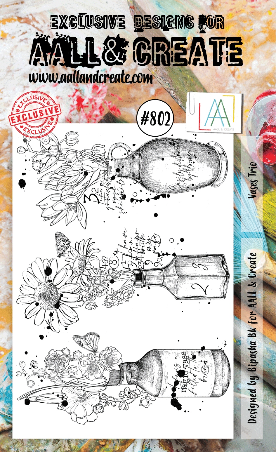 #0802 Vases Trio A6 Clear Stamp Set