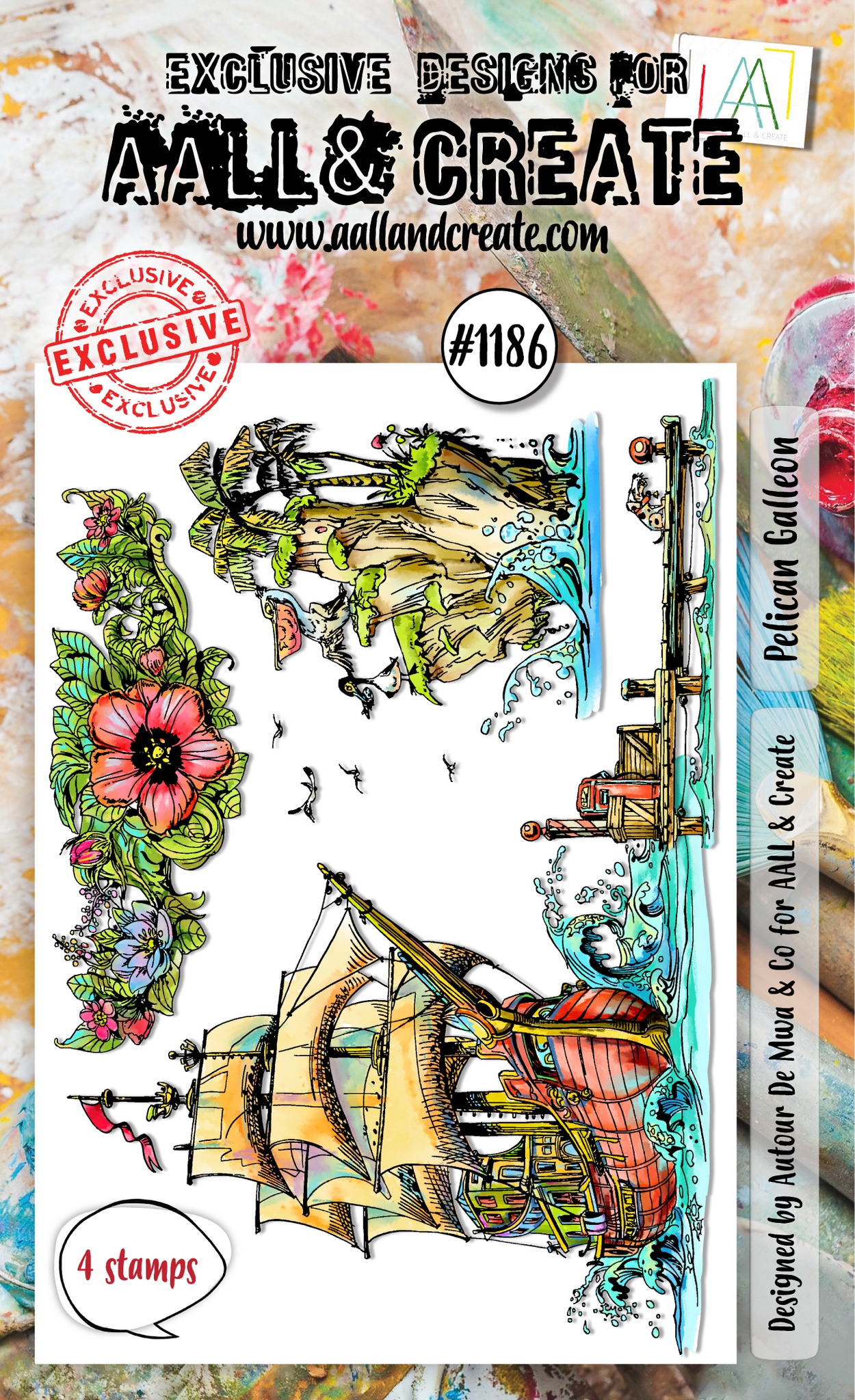 #1186 Pelican Galleon A6 Stamp Set