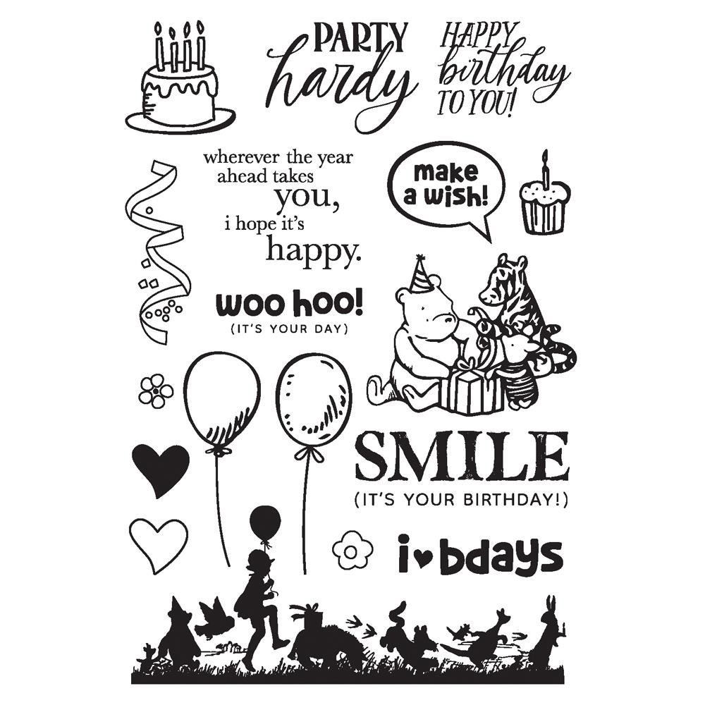 Say Cheese Classic Pooh Birthday Stamps Make A Wish
