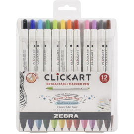 Click Art 0.6mm Bullet Point Marker Pens Assorted Colors