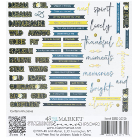 Starlight Dreams Chipboard Set Words
