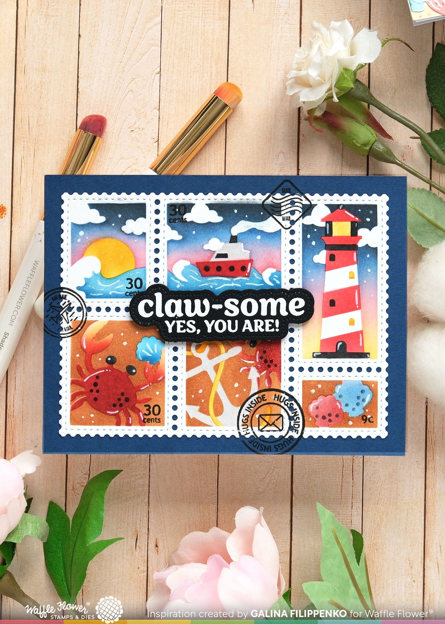 Postage Collage Coastal Stencil