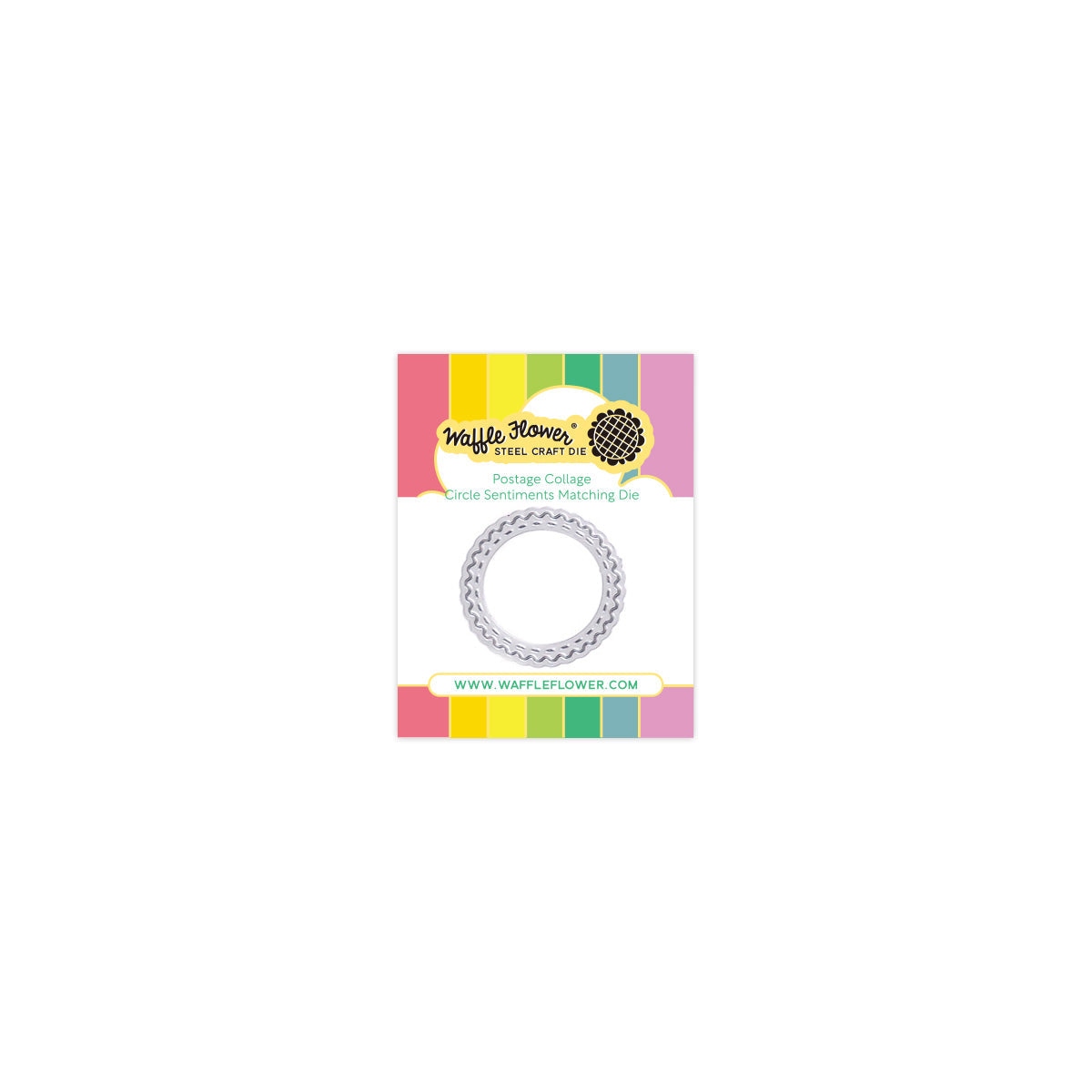 Postage Collage Circle Sentiments Matching Die