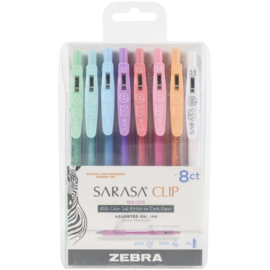 Sarasa Clip 0.5mm Fine Point Gel Ink Pens Milky -Assorted Colors