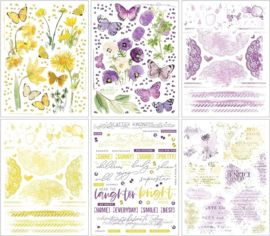 Vintage Artistry Butter & Lilac rub-on transfers