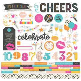 Happy New Year Cardstock Stickers