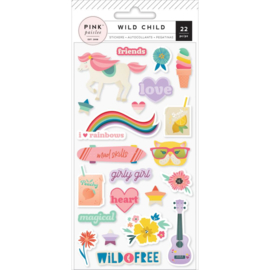 Wild Child girl puffy stickers
