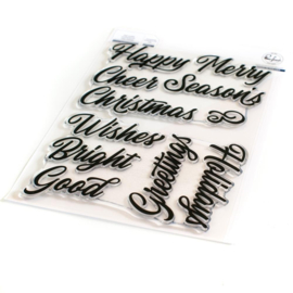 Clear Stamp Set 6"X8" Brushed Sentiments Holiday