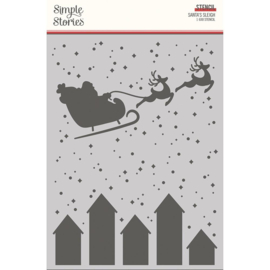 Santa's Sleigh Hearth & Holiday Stencil 6"X8"