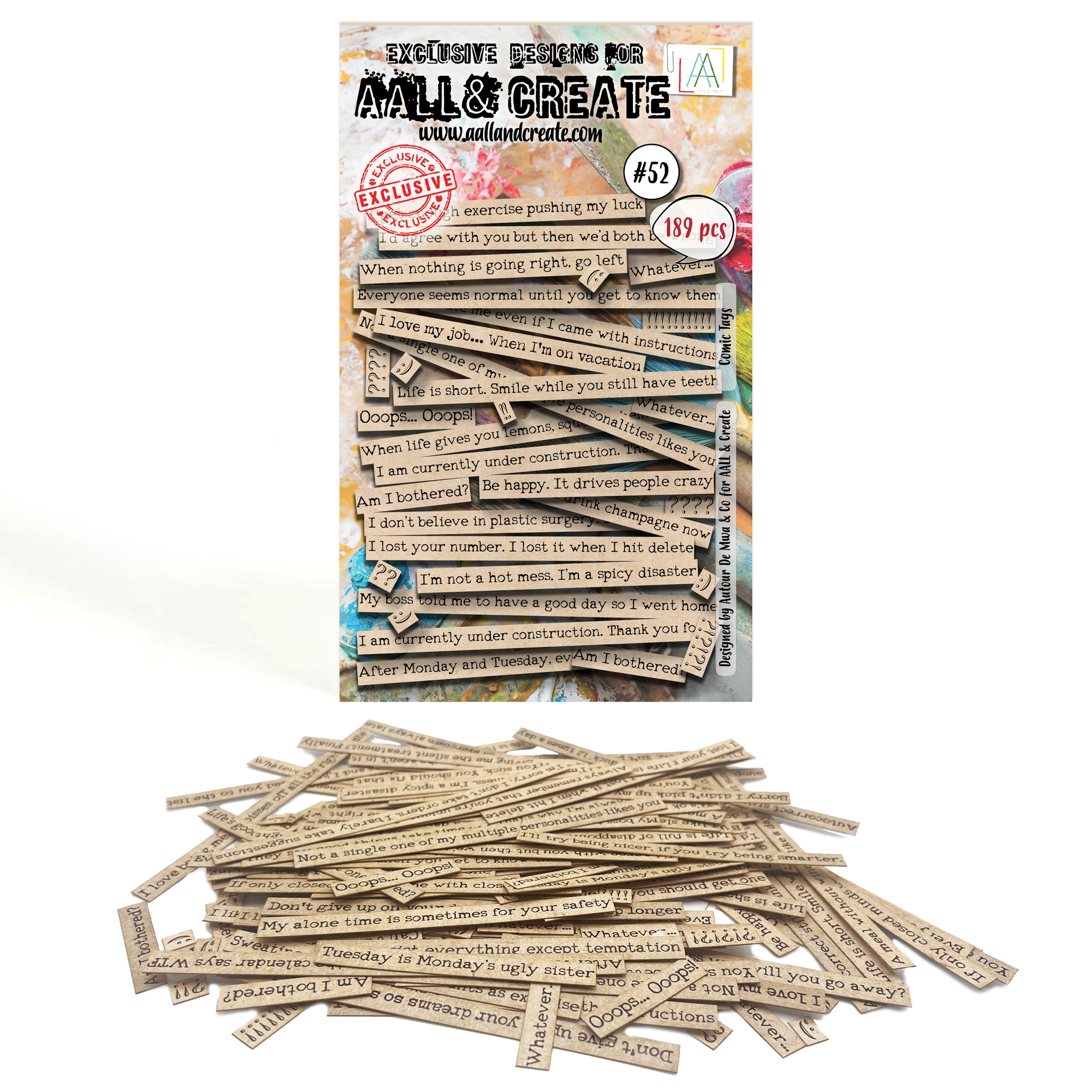 #052 Comic Tags Ephemera Die cuts