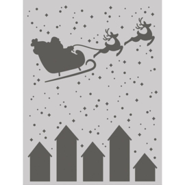 Santa's Sleigh Hearth & Holiday Stencil 6"X8"