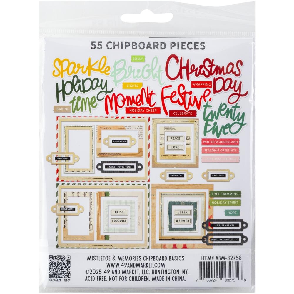Mistletoe And Memories Chipboard Set Basics
